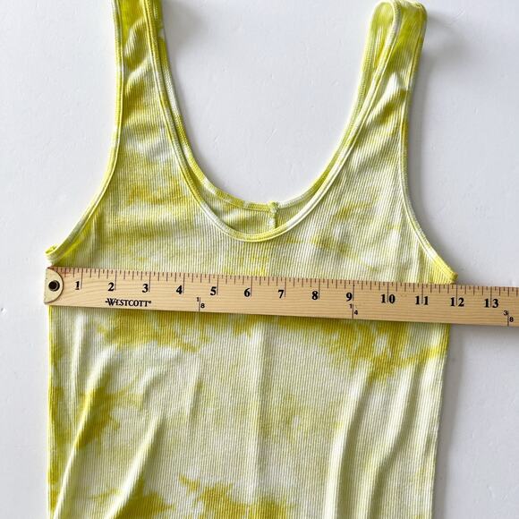 Enza Costa REVOLVE Tie Dye Tank Dress Bodycon Silhouette NEW Size M Yellow White - Picture 7 of 9